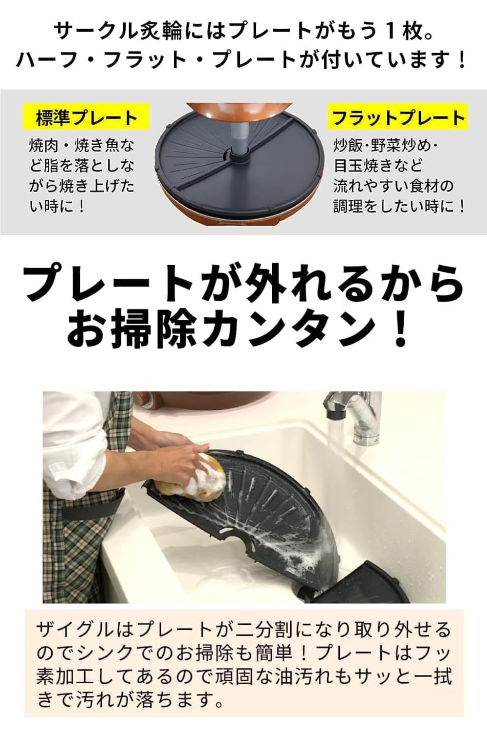 ZAIGLE ホットプレート グリーン Amazon | ザイグル 煙の出ない無煙ロースター 炙輪 GREEN ワイド